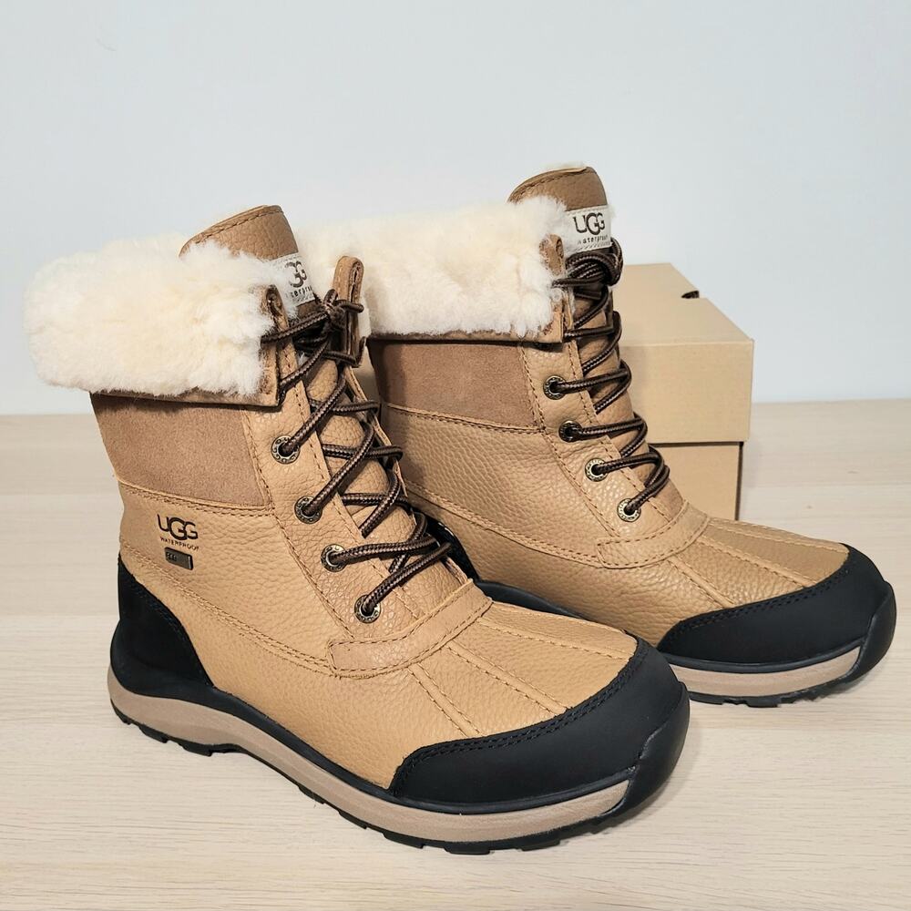 Ugg Adirondack III Boots Chestnut Brown Leather Wool Suede Waterproof Winter 7